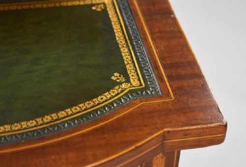 VICTORIAN SHERATON REVIVAL MARQUETRY INLAID CARLTON HOUSE DESK - ADDITIONAL PHOTO 17