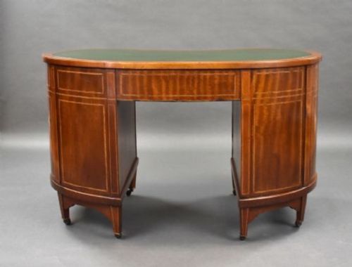 VICTORIAN MAHOGANY KIDNEY SHAPED DESK BY WOLFE HOLLANDER - ADDITIONAL PHOTO 9