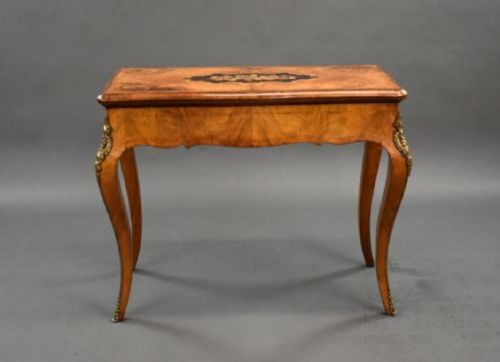 VICTORIAN BURR WALNUT MARQUETRY INLAID CARD TABLE - ADDITIONAL PHOTO 1