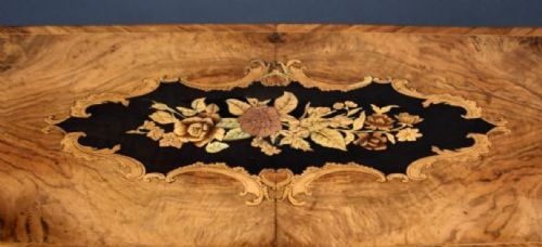 VICTORIAN BURR WALNUT MARQUETRY INLAID CARD TABLE - ADDITIONAL PHOTO 7