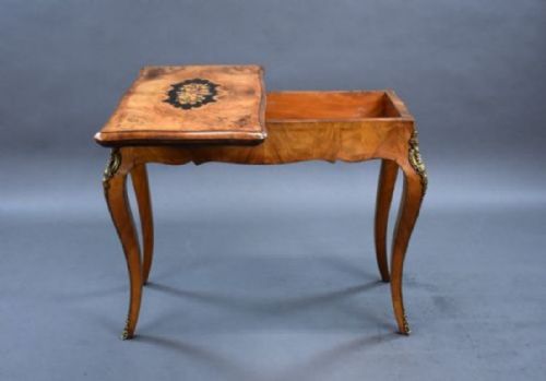 VICTORIAN BURR WALNUT MARQUETRY INLAID CARD TABLE - ADDITIONAL PHOTO 8