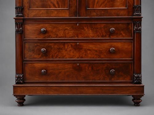 WILLIAM IV FLAME MAHOGANY LINEN PRESS - ADDITIONAL PHOTO 5