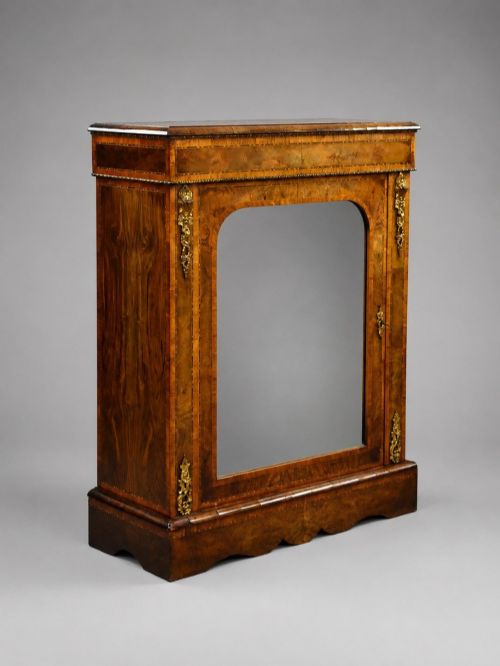 VICTORIAN BURR WALNUT PIER CABINET