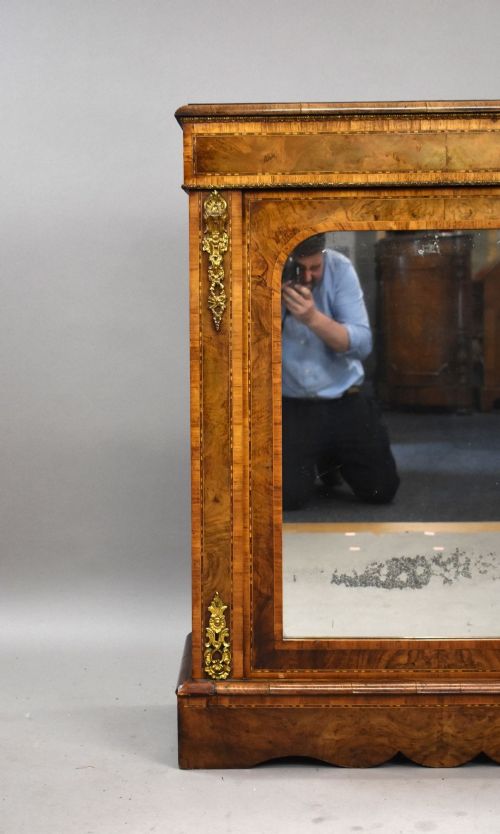 VICTORIAN BURR WALNUT PIER CABINET - ADDITIONAL PHOTO 6