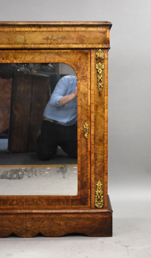 VICTORIAN BURR WALNUT PIER CABINET - ADDITIONAL PHOTO 7