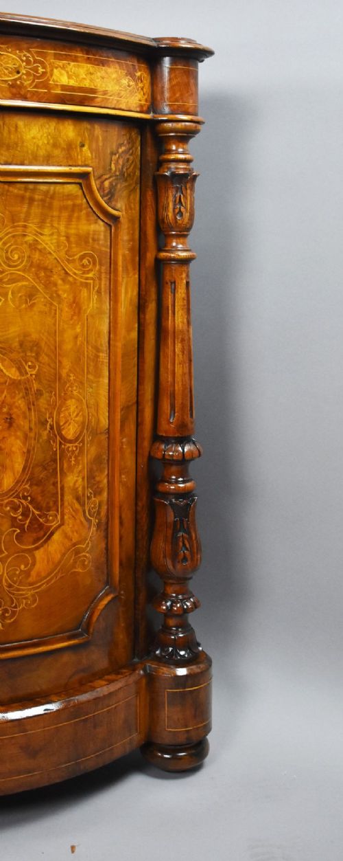VICTORIAN BURR WALNUT MARQUETRY CREDENZA - ADDITIONAL PHOTO 4