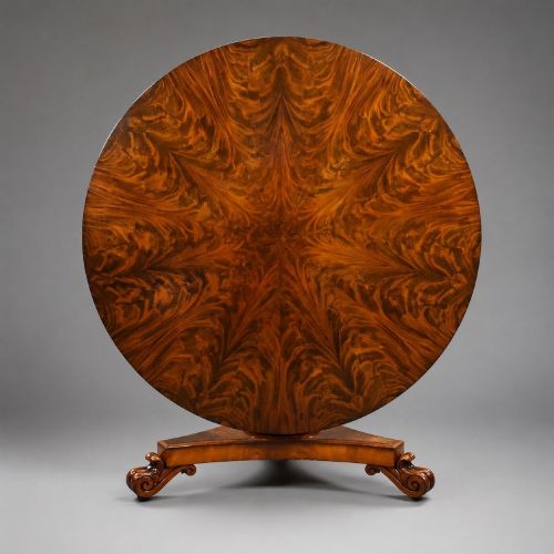 WILLIAM IV FLAME MAHOGANY CIRCULAR BREAKFAST TABLE