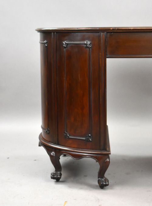 VICTORIAN MAHOGANY KIDNEY SHAPED DESK - ADDITIONAL PHOTO 8