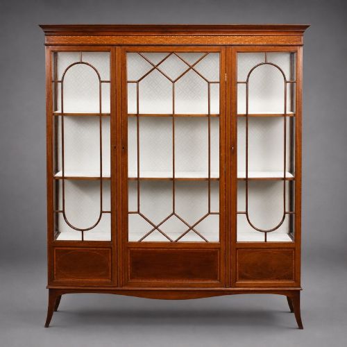 EDWARDIAN MAHOGANY INLAID DISPLAY CABINET