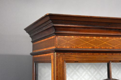 EDWARDIAN MAHOGANY INLAID DISPLAY CABINET - ADDITIONAL PHOTO 7