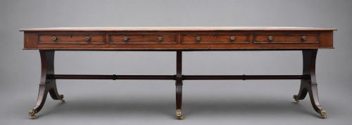 ANTIQUE MAHOGANY BOARDROOM TABLE 10 CHAIRS - ADDITIONAL PHOTO 2