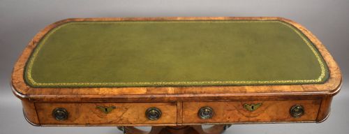VICTORIAN BURR WALNUT WRITING TABLE - ADDITIONAL PHOTO 5