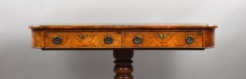 VICTORIAN BURR WALNUT WRITING TABLE - ADDITIONAL PHOTO 6