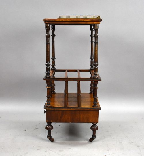 VICTORIAN BURR WALNUT INLAID CANTERBURY - ADDITIONAL PHOTO 3