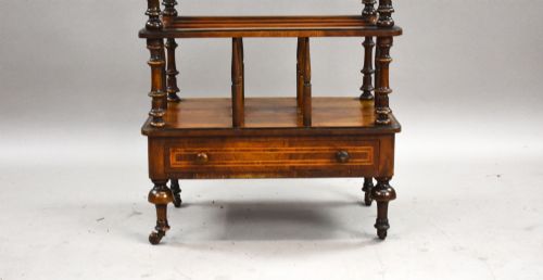 VICTORIAN BURR WALNUT INLAID CANTERBURY - ADDITIONAL PHOTO 5