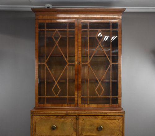 MAHOGANY SECRETAIRE BOOKCASE - ADDITIONAL PHOTO 8
