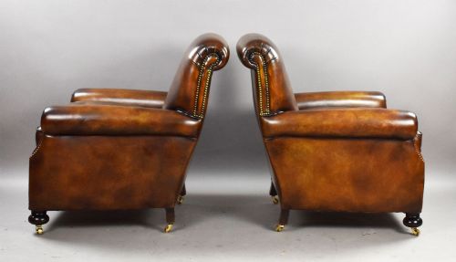 PAIR OF LEATHER CLUB CHAIRS - ADDITIONAL PHOTO 2