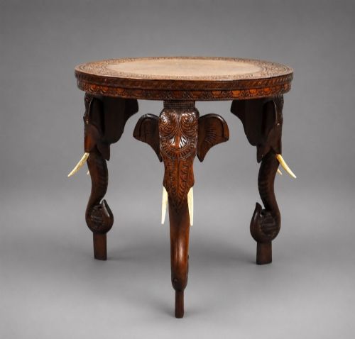 Carved Mahogany Elephant Coffee Table