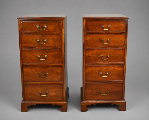 Pair of Tall Mahogany Bedside Chests