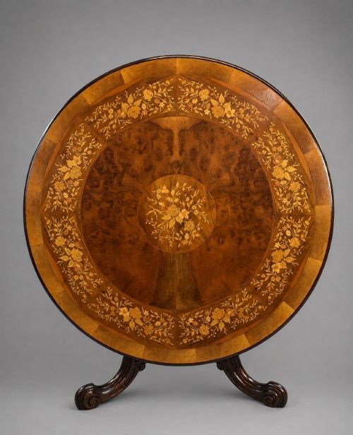 Victorian Burr Walnut Marquetry Centre Table