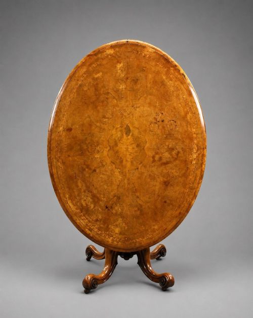 Victorian Burr Walnut Inlaid Loo Table