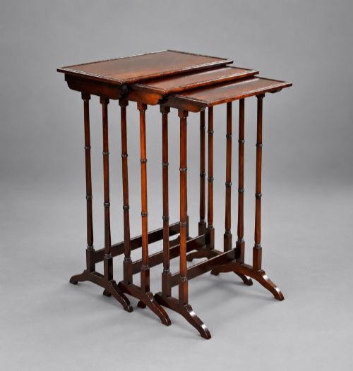 Edwardian Mahogany Nest of Three Tables