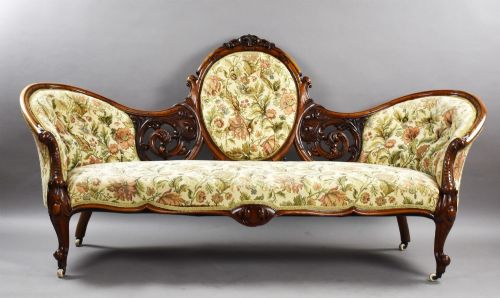 fig 1. Victorian Walnut Carved Sofa/Chaise