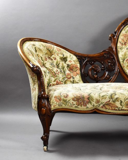 fig 2. Victorian Walnut Carved Sofa/Chaise