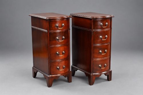 Pair of Mahogany Bow Front Bedside Chests of Drawers