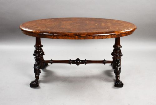 fig 1. Victorian Burr Walnut Inlaid Coffee Table
