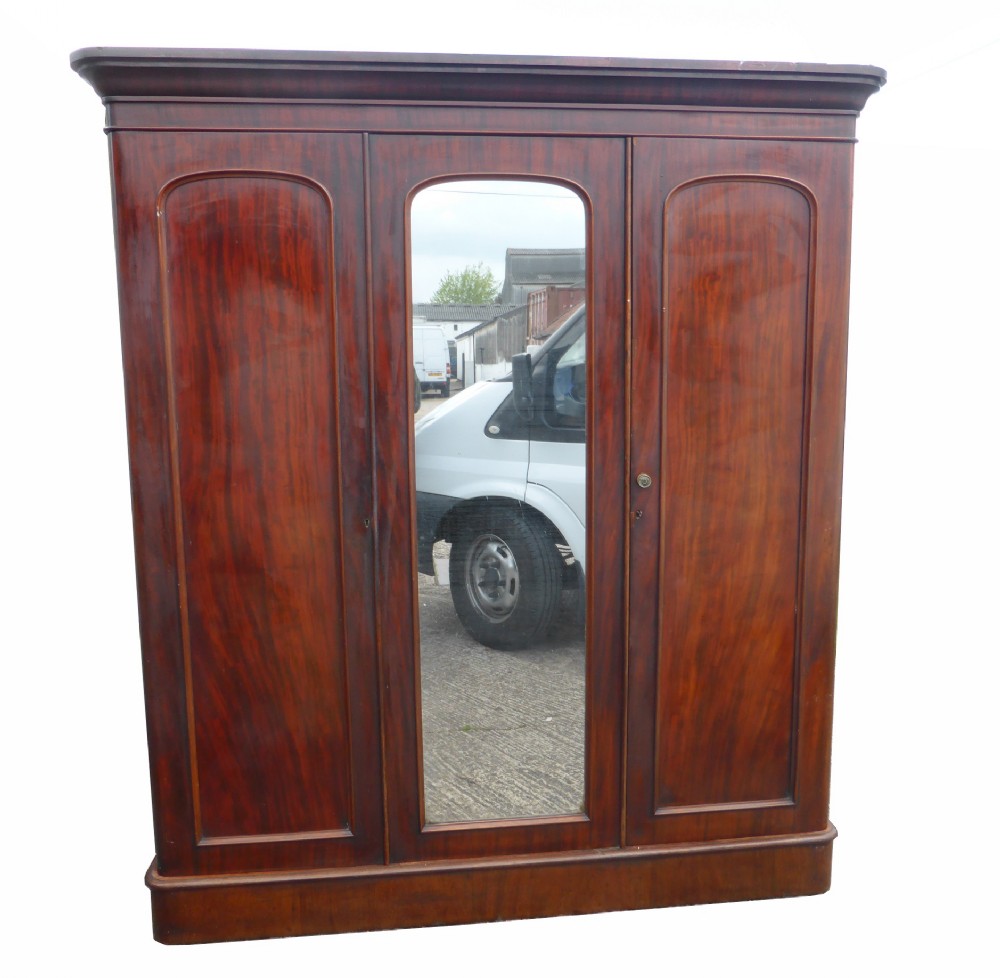 Victorian Mahogany Triple Wardrobe