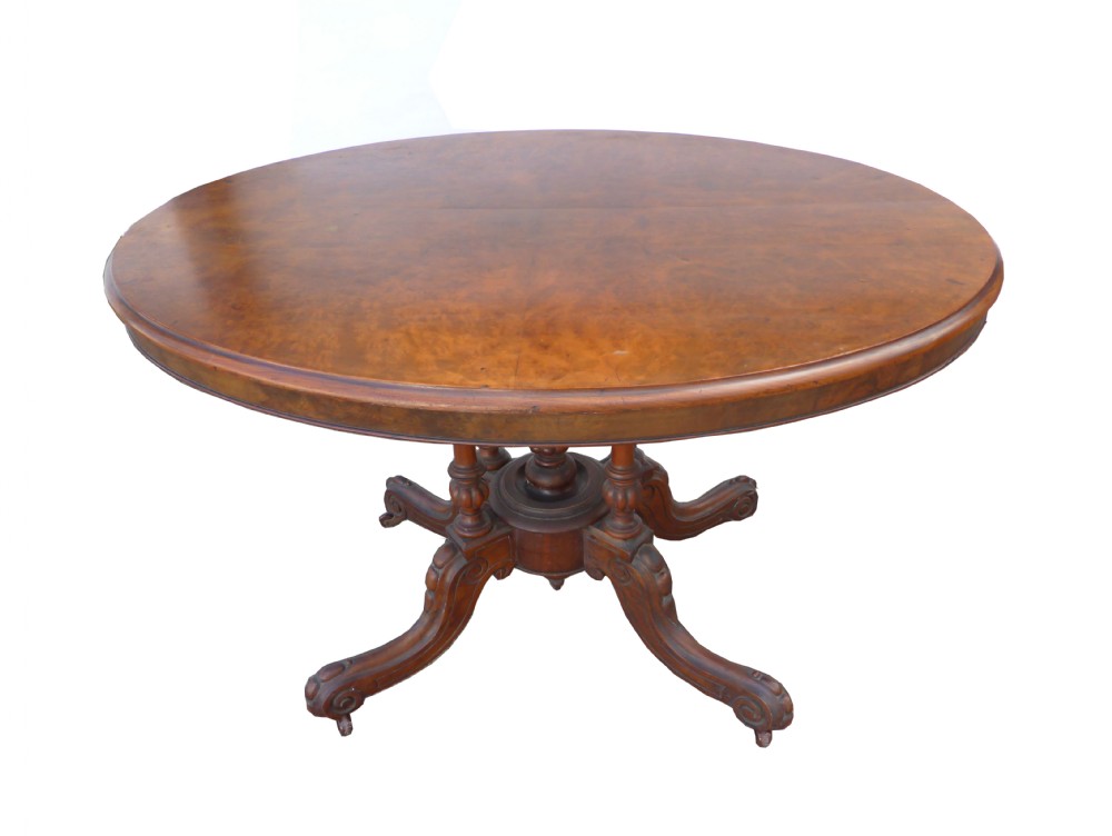 Victorian Burr Walnut Dining Table