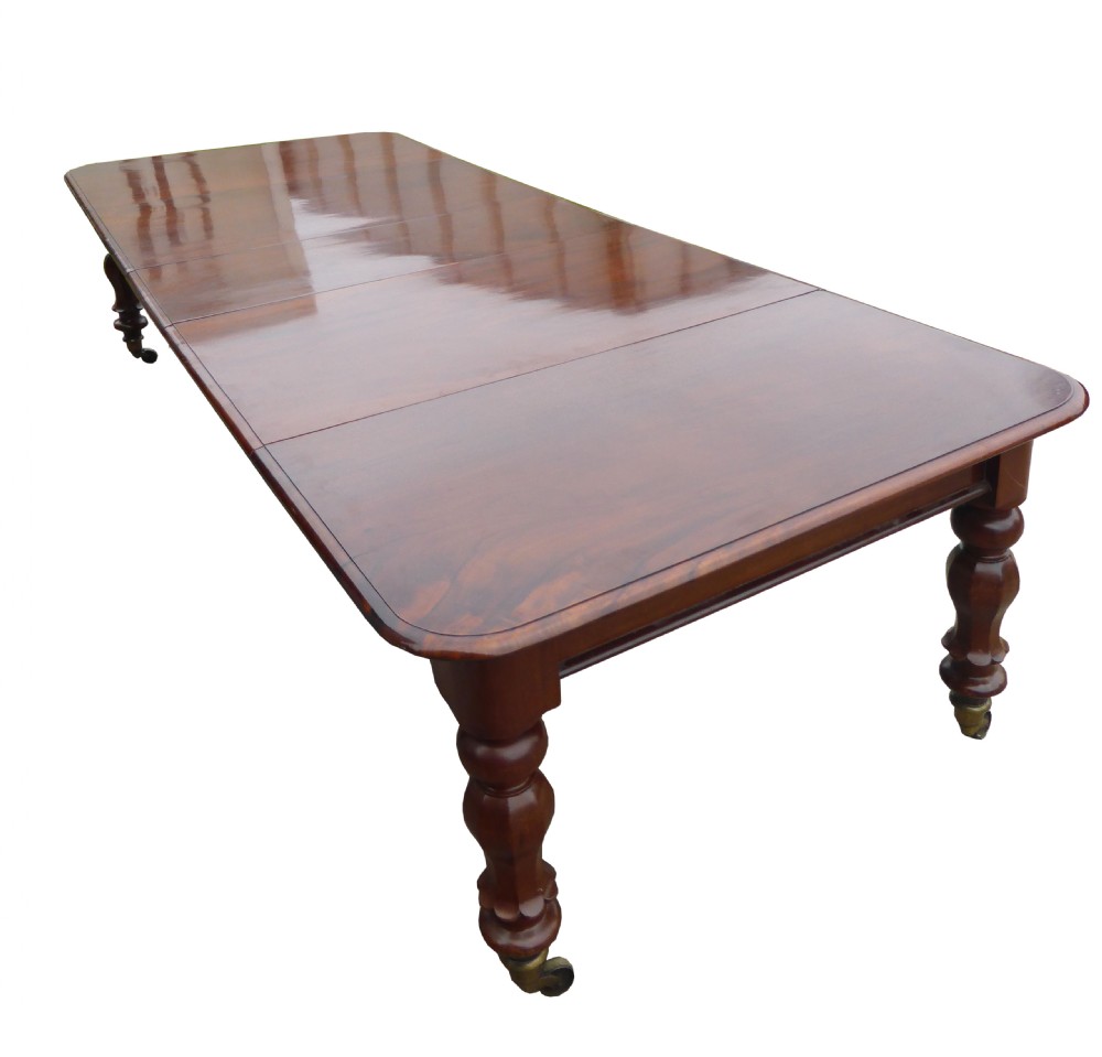 Large Victorian Mahogany 10 Seat Extending Dining Table 
