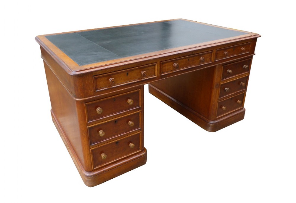 Victorian Oak Partners Desk 