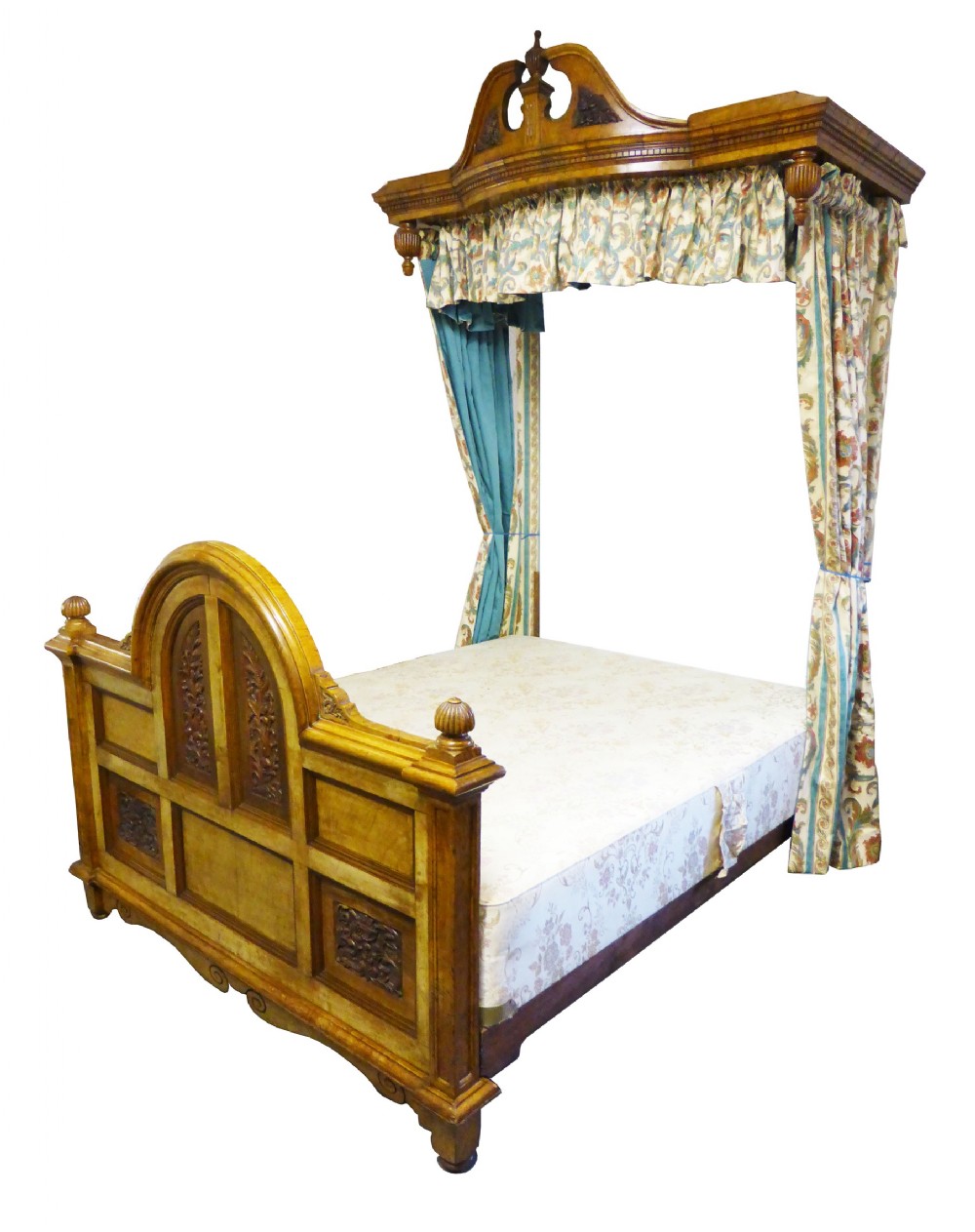 Victorian Pollard Oak Half Tester Bed