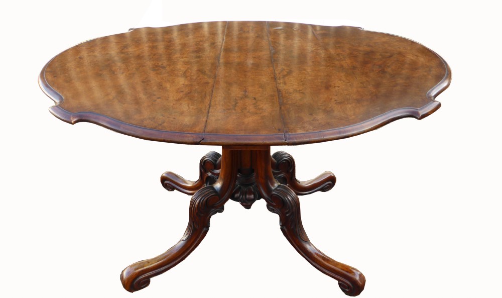 Quality Victorian Burr Walnut Sutherland Table
