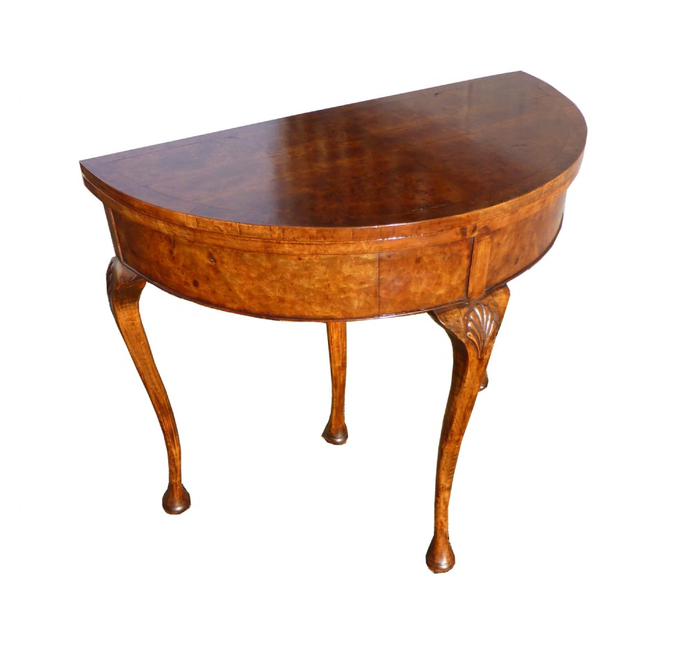 1920's Burr Walnut Card Table