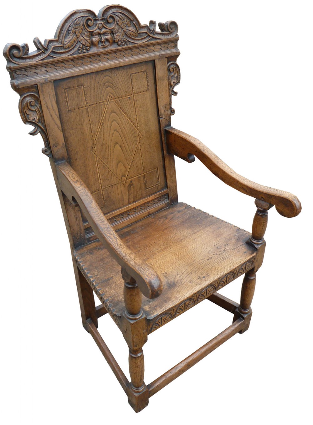 17th Century Style Carved Oak Wainscot Chair