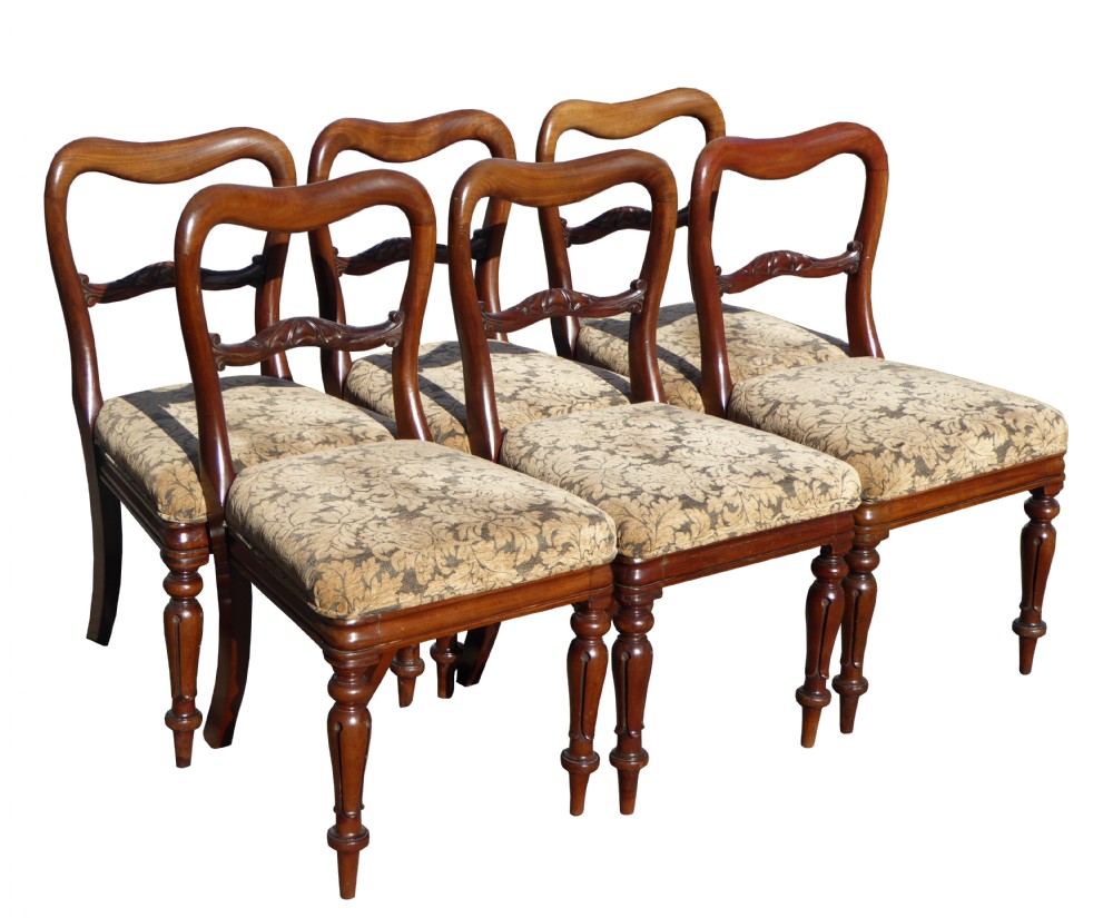 Set of 6 Victorian Mahogany Dining Chairs