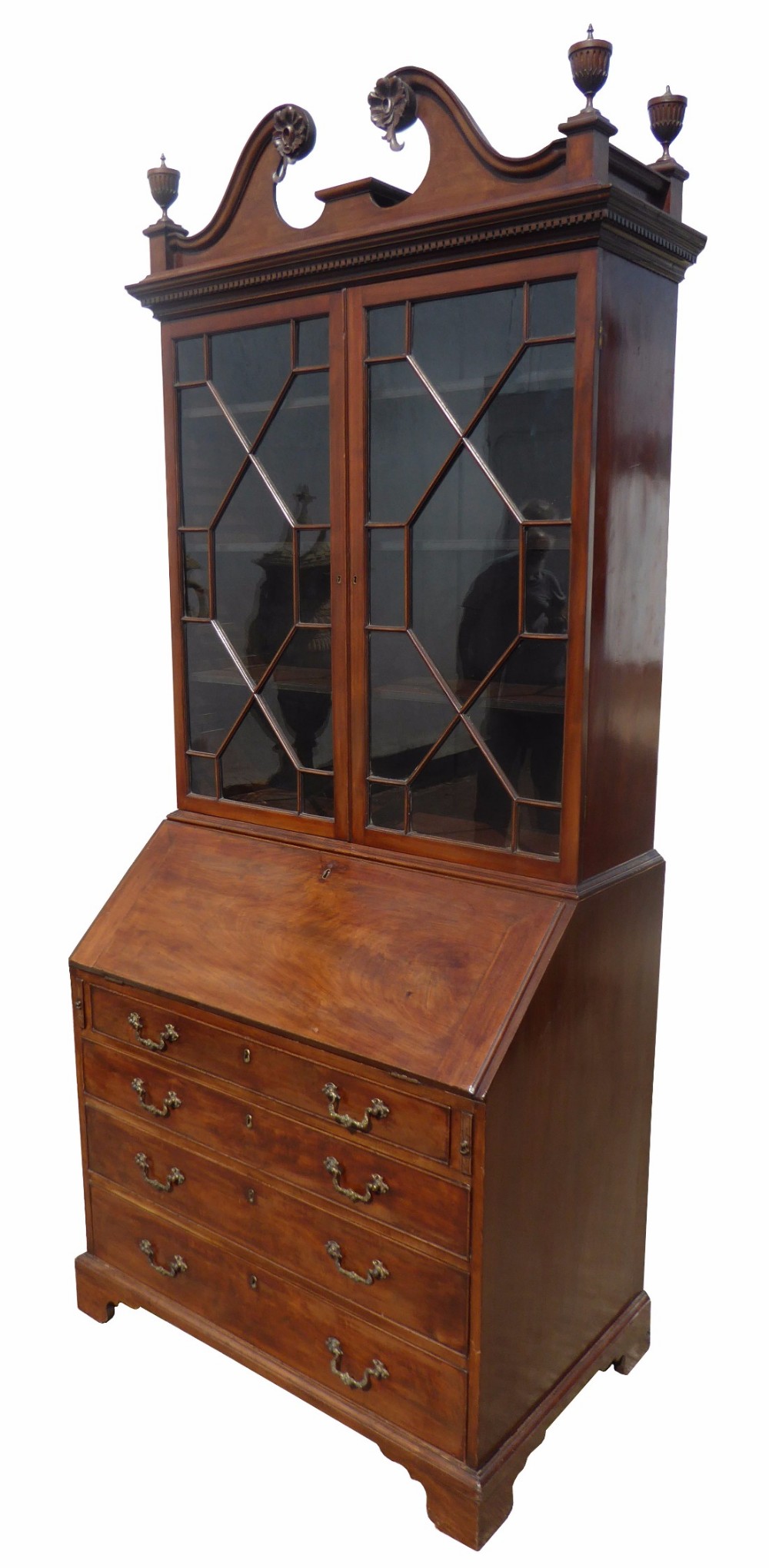 George III Mahogany Bureau Bookcase