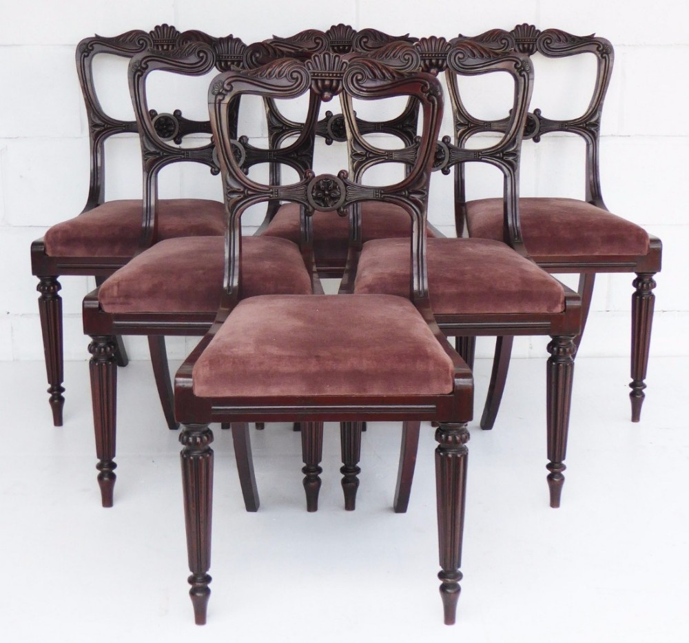 Set of 6 George IV Mahogany Dining Chairs