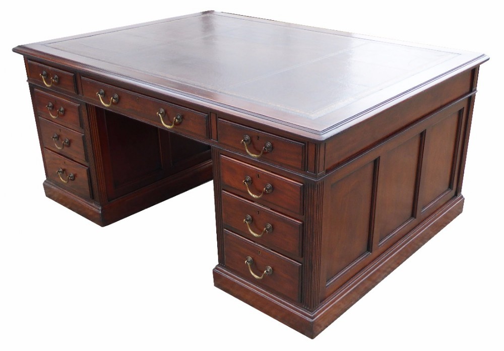 Edwardian Mahogany Partners Desk