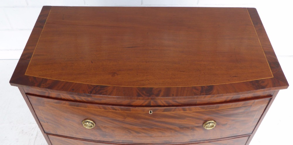 Regency Flame Mahogany Bow Front Secretaire Chest  View VIII