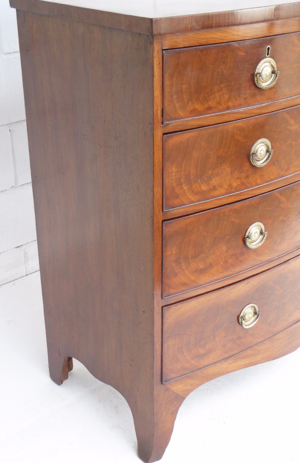 Regency Mahogany Bow Front Chest of Drawers View III