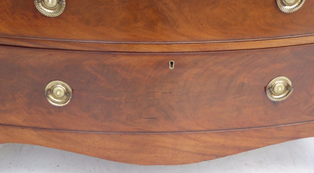 Regency Mahogany Bow Front Chest of Drawers View V