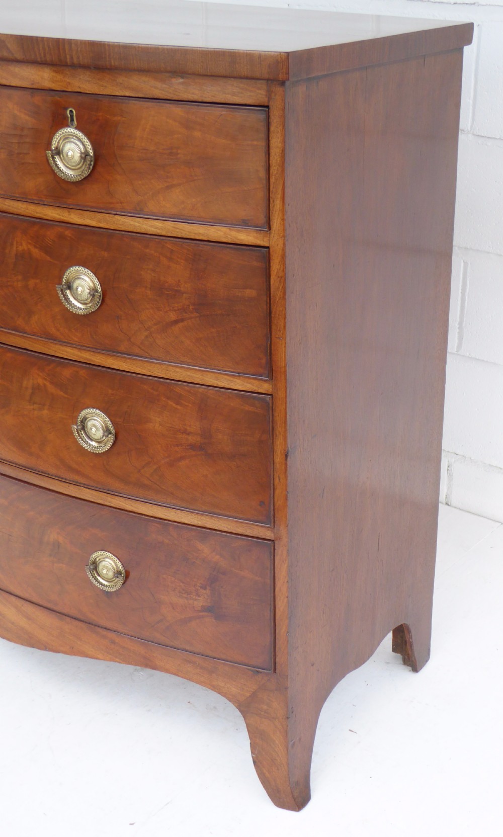 Regency Mahogany Bow Front Chest of Drawers View VI