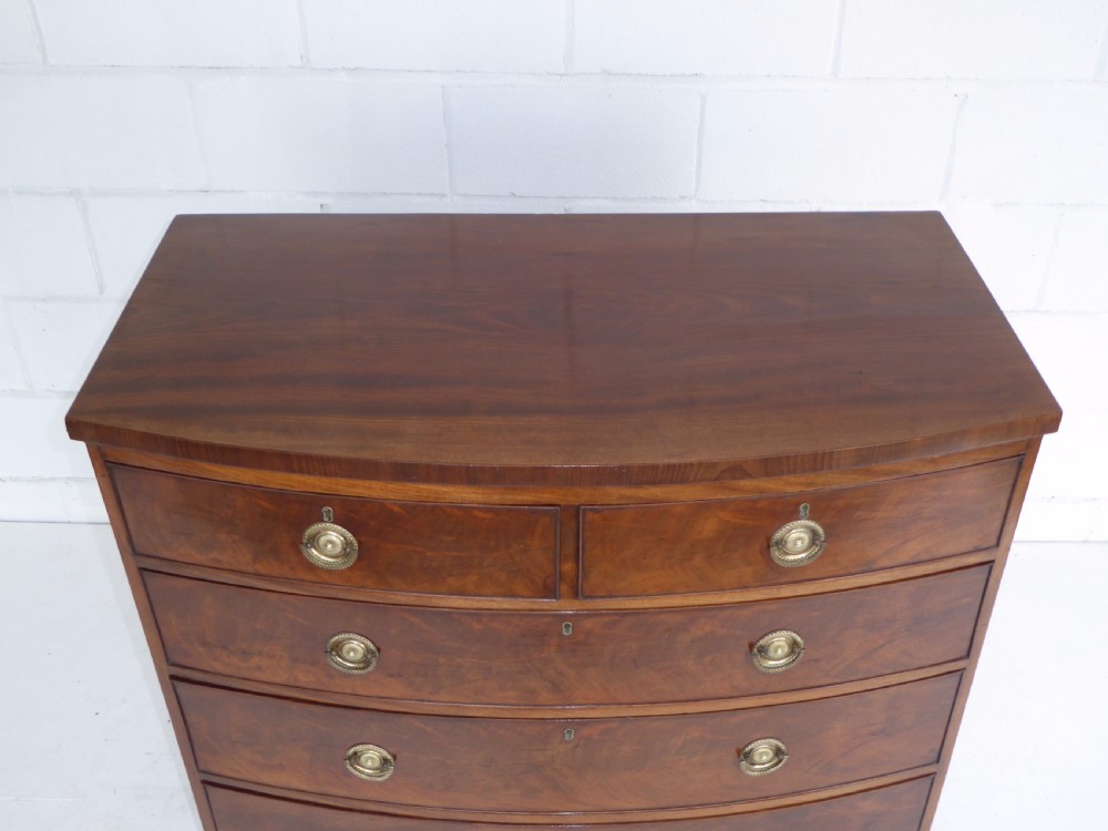 Regency Mahogany Bow Front Chest of Drawers View VIII