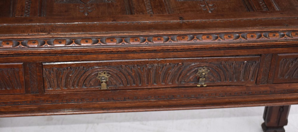 Large Carved Oak Side Table View VIII