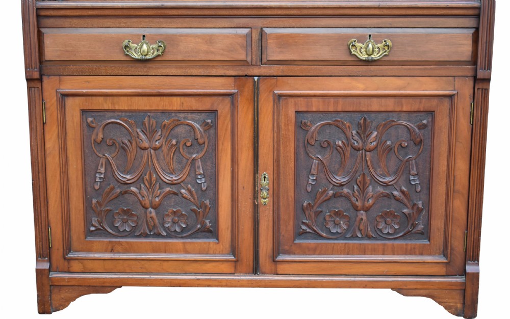 Victorian Walnut Secretaire Bookcase View V