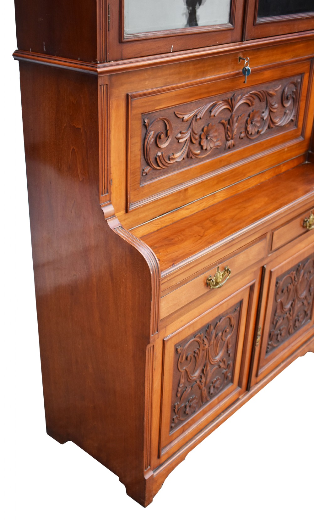 Victorian Walnut Secretaire Bookcase View VI